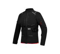 Ixon M-Skeid Chaqueta textil impermeable para mujer, negro/rojo, Talla XL