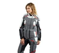 Ixon Midgard Chaqueta textil impermeable para mujer, negro/gris/rojo, Talla 3XL