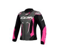 Ixon Vortex 3 Chaqueta de cuero para damas, negro-rosa, tamaño L para Mujer