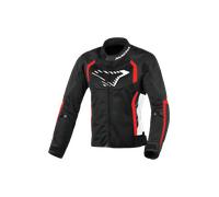Macna Grisca Chaqueta textil de moto para mujer, negro-blanco-rojo, tamaño XL