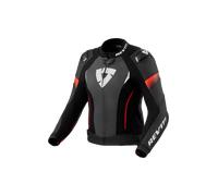 Revit Xena 4 Pro Chaqueta de cuero de moto para mujer, negro-rojo, tamaño 40