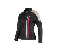 Rusty Stitches Alice, chaqueta de cuero mujer 44 male Negro/Gris Claro/Fucsia