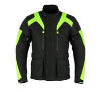 Chaqueta de moto para hombre, impermeable, tela Cordura, 3 bolsillos principales, color negro y acorazada de alta visibilidad, tamaño pequeño, mediano, grande, XL, 2XL, 3XL, estilo largo