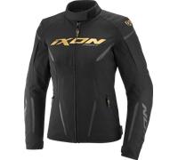 Ixon Striker 2 Chaqueta textil impermeable para mujer, negro-oro, tamaño L