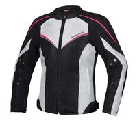 Chaqueta de moto para mujer Rebelhorn Hiflow IV Negro-Plata-Rosa liquidación 3XL