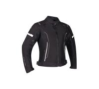 Richa Airstream 3 impermeable Chaqueta textil de motocicleta para mujer, negro-blanco, tamaño S