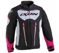 Chaqueta de moto para niños IXON Striker Air negro-blanco-rosa 8