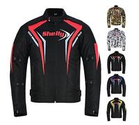 Chaqueta de moto premium Shelly Sports para hombres, de Cordura, para aventura/turismo, con protección contra el viento para verano/invierno, apta para carreras y conducción, rosso, XL