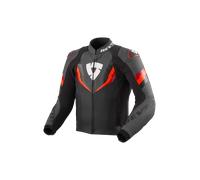 Revit Quantum 3 Chaqueta de cuero para moto perforada, negro-rojo, tamaño 56 para Hombres