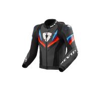 Revit Quantum 3 Pro Chaqueta de cuero para moto perforada, negro/rojo/azul, Talla 46