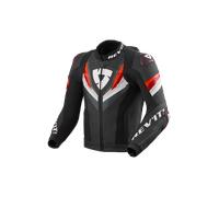 Revit Quantum 3 Pro Chaqueta de cuero para moto perforada, negro/neón rojo, Talla 54