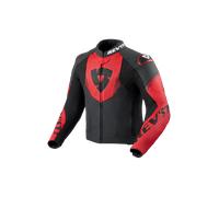 Revit Argon 3 Chaqueta de cuero de motocicleta perforada, negro-rojo, tamaño 54 para Hombres