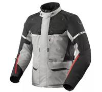 Chaqueta de moto Revit Outback 4 H2O plata-negro 4XL