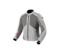 Revit Torque 3 H2O Chaqueta Textil de Motocicleta Impermeable, Gris claro/rojo, Talla M