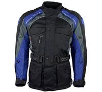 Chaqueta de moto Roleff Liverpool negra y azul 2XL