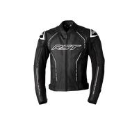 Chaqueta de Moto RST S1 de Cuero Negro/Blanco42 Negro,Blanco
