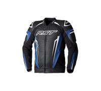 RST Tractech EVO 5 Chaqueta de cuero para moto, negro-azul, tamaño L para Hombres
