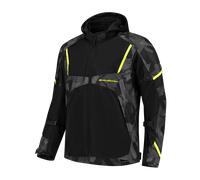Rusty Stitches Carlo Chaqueta textil de moto, negro-gris-amarillo, tamaño S para Hombres