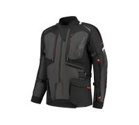 Rusty Stitches Cliff Chaqueta textil impermeable para motocicleta, negro-gris-rojo, tamaño L para Hombres