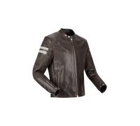 Segura Romeo Chaqueta de cuero para moto, blanco-marrón, tamaño XL para Hombres