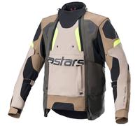 Chaqueta de motocicleta Alpinestars Halo Drystar caqui oscuro/arena/amarillo Flo