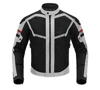 Chaqueta de Motocicleta de Moto para Verano para Hombre, Respirable Armadura Protección reflexión de Alto Brillo M