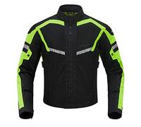 Chaqueta de Motocicleta de Moto para Verano para Hombre, Respirable Armadura Protección reflexión de Alto Brillo L