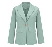 Chaqueta de mujer de manga larga de algodón, chaqueta corta elegante para vestido, chaqueta deportiva, chaqueta de traje, chaqueta de negocios, con solapa, con botones, entallada, entallada, entallada