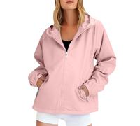 Chaqueta de mujer de media temporada chic verano chaqueta impermeable mujer capucha chaquetas con cremallera y bolsillos laterales transpirable resistente chaqueta elegante de moda anti-UV extensible