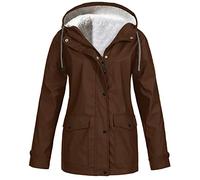 Chaqueta de mujer impermeable con capucha para mujer chaqueta de lluvia impermeable forro de lana suave otoño invierno abrigo con capucha Softshell cálido a prueba de viento chaqueta larga mujer, 37