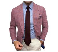 Chaqueta De Navidad Hombre Chaqueta Formal Estampado Caribe De Manga Larga Para Otoño Invierno Top Traje De Negocios Look Clásico Y De Moda, morado, XL