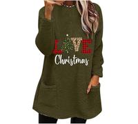Chaqueta de Navidad mullida para mujer, abrigo de forro polar mullido, para damas de honor, para damas de honor, otoño e invierno, sudadera térmica sin capucha, ropa de felpa para regalos de Navidad