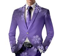 Chaqueta de Navidad para hombre, chaqueta de Navidad, 1 botón, diseño navideño, chaqueta de ocio, corte regular, chaqueta de traje, chaqueta de traje, chaqueta de traje, chaqueta de traje, chaqueta de