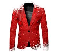 Chaqueta De Navidad para Hombre-Chaqueta Navidad Hombre-Traje De Hombre con Estampado NavideñO Moderno para Negocios Y Comercio Exterior, Chaqueta Holgada Y CóModa De Moda (Sky Blue, XL)