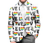 Chaqueta de Navidad para hombre con estampado de arco iris Orgullo Month Tema Boca Crewneck Cintura ancha Traje Casual para Celebraciones n130, blanco, M