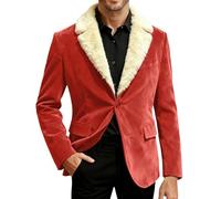 Chaqueta de Navidad para hombre Navidad elegante blazer de Navidad Papá Noel divertido traje funky manga larga chaqueta de Navidad