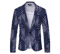 Chaqueta de Navidad para hombre, traje de dos botones, sólido para negocios, para bodas, tardes, latices, ahumados, para hombre, chaqueta al aire libre, estilo informal para ciudad, ocio, azul marino