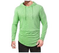 Chaqueta de nieve atlética para hombre manga larga entrenamiento deporte sudadera con capucha camiseta de running casual jersey top chaquetas de senderismo, Light Green, M