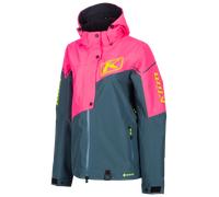 Klim Alpine 2022 Chaqueta para moto de nieve, rosa-verde-azul, tamaño M para Mujer
