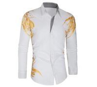 Chaqueta de Novia Invierno Largas con Bordado Casual para Hombre, Otoño Invierno Jersey de, Color blanco., XXL