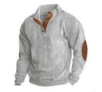 Chaqueta de pana para exteriores para el ocio con cuello alto y sudadera de manga larga diseñada para uso durante todo el año (XXL gris)