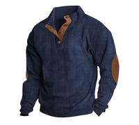 Chaqueta de pana para exteriores para el ocio con cuello alto y sudadera de manga larga diseñada para uso durante todo el año (XXL azul)