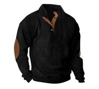 Chaqueta de pana para exteriores para el ocio con cuello alto y sudadera de manga larga diseñada para uso durante todo el año (XXXL negro)