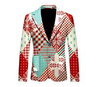Chaqueta de Papá Noel para hombre Moda casual Impresión de personalidad Elegante blazer para hombre estilo casual chaqueta de traje de moda elegante chaqueta de hombre, verde menta, S