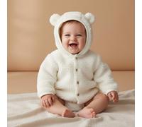 Chaqueta de peluche color blanco roto para bebés y niños – 62