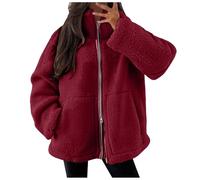 Chaqueta de Peluche para Mujer Abrigo con Cremallera Cuello Levantado | Sudadera de Forro Polar Informal para Mujer con Cremallera Manga Larga Acogedor Prendas Vestir Exteriores Cálidas Invierno