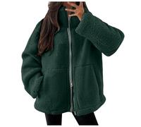 Chaqueta de Peluche para Mujer Abrigo con Cremallera Cuello Levantado | Sudadera de Forro Polar Informal para Mujer con Cremallera Manga Larga Acogedor Prendas Vestir Exteriores Cálidas Invierno