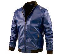 Chaqueta de piel auténtica para hombre, chaqueta bomber de piel para hombre, chaqueta de motociclista, chaqueta de cuero, chaqueta de invierno, chaqueta de invierno, chaqueta de moda fina, cuello alto