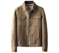 Chaqueta de piel para hombre, chaqueta de motero, chaqueta de ante, chaqueta de piel sintética, chaqueta de aviador, cómoda chaqueta de camionero, cargo, talla grande, chaqueta de ocio, chaqueta de