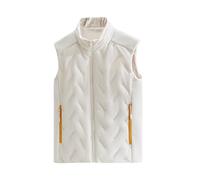 Chaqueta de piel para hombre Cher Fall And Winter Cotton Jacket para hombre con sin mangas cálidas y deportes y estilo casual chaqueta de punto largo, blanco, XXXXL